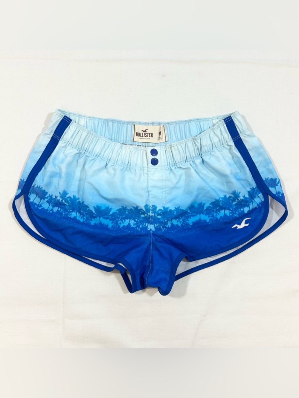 Hollister Shorts Blue Women Medium Retro Y2K 2000s Micro Mini Low Rise Beach